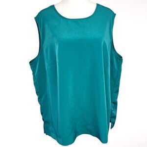 Blair Jade Green Sleeveless Top Scoop Neck Blouse XL